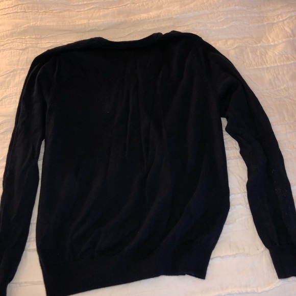 Men’s navy JCREW vneck sweater cotton w/ cashmere - Picture 2 of 2